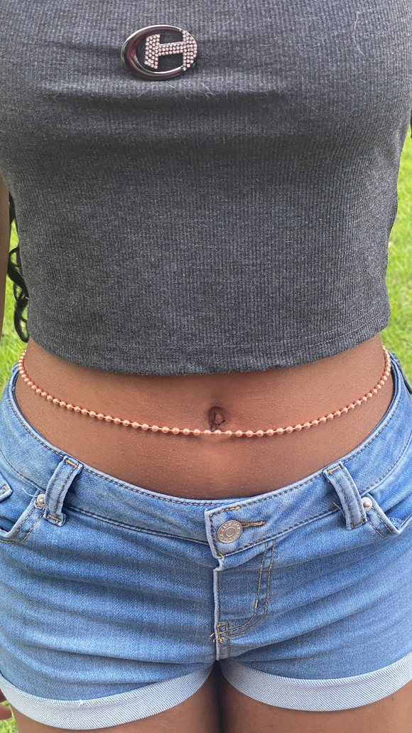 copper ball chain waist beads