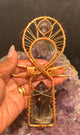 smoky quartz crystal and prophecy stone copper ankh