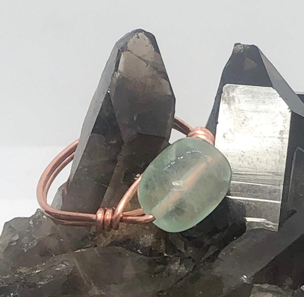 Green Fluorite Copper Bead Ring - Infinite Treasures, LLC