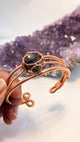 Double Terminated Smoky Elestial Quartz Crystal Wirewrapped Copper Bracelet - Infinite Treasures, LLC