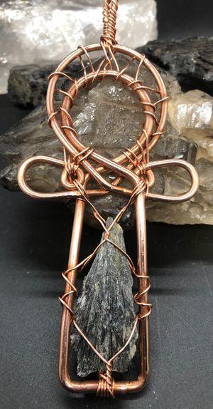Black Kyanite Copper Wearable Ankh - Infinite Treasures, LLC