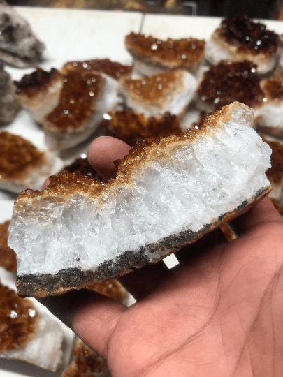 Brazilian Citrine Geode Rough Crystal Mineral Specimen - Infinite Treasures, LLC