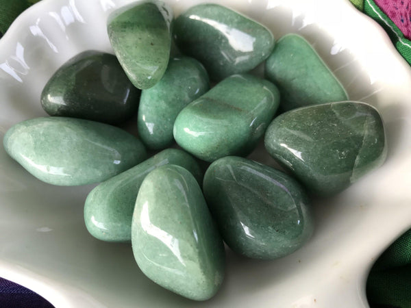 Green Aventurine 1-1 1/2inch polished Trumble Stone Crystal - Infinite Treasures, LLC