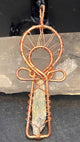 Green Kyanite Copper Ankh Necklace Pendant - Infinite Treasures, LLC
