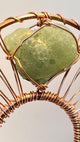 Green Kyanite with Epidote in Prehnite Copper Handheld Ankh - Infinite Treasures, LLC