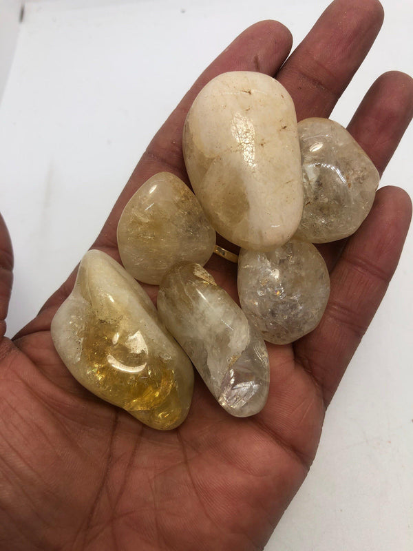 Brazilian Citrine 1.5 inch polished Trumble Stones Crystal - Infinite Treasures, LLC
