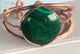 Last One! Malachite Cabochon 40 MM Round Copper Bracelet Wire wrapped Handmade - Infinite Treasures, LLC, malachite, bracelet