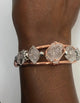 Herkimer Diamond with Herkimer Side Stones Handmade Copper Wirewrapped Bangle Bracelet - Infinite Treasures, LLC
