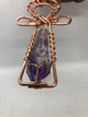 Bahia Dogtooth Amethyst Copper Ankh Pendant Necklace - Infinite Treasures, LLC