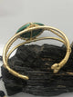 Malachite Brass 40x30mm Oval Bracelet Wire wrapped Handmade - Infinite Treasures, LLC