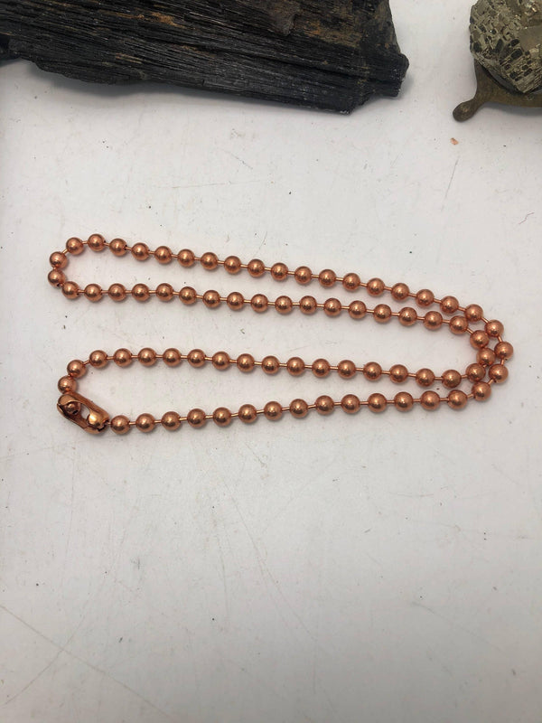 Chevron Amethyst Crystal Quartz Copper Ankh Pendant Necklace Wirewrapped Copper with Copper Chain - Infinite Treasures, LLC