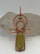 Jade Copper Egyptian Kemetic Coptic Cross  Ankh Wirewrapped Wearable Pendant Necklace FREE SHIPPING - Infinite Treasures, LLC