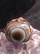 Evil Eye Sardonyx Crystal Copper Wirewrapped Ring - Infinite Treasures, LLC