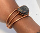 Indonesian Tektite (Indochinite) Wirewrapped Copper Bracelet - Infinite Treasures, LLC