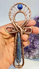 Blue Kyanite and Lapis Lazuli Copper POCKET Ankh - Infinite Treasures, LLC