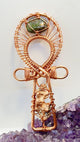 peridot copper pocket ankh with copper nugg