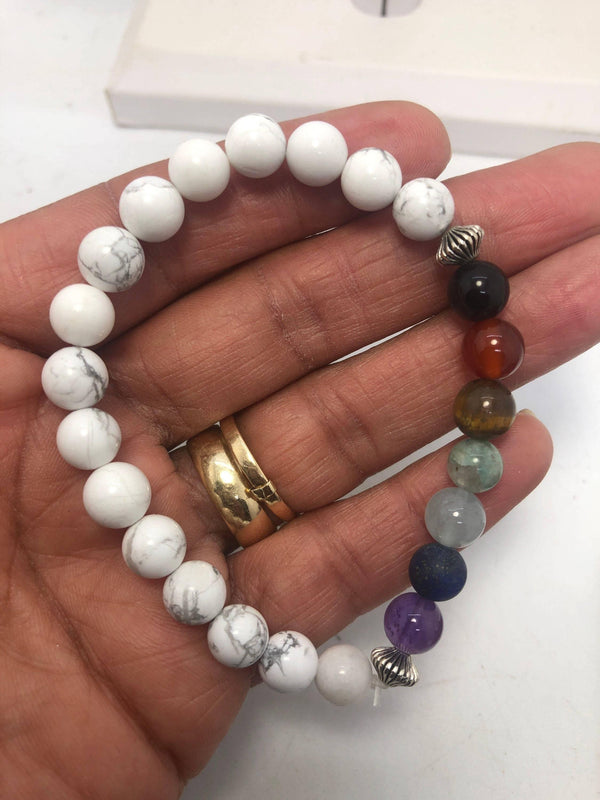 Pick your Gemstone  Chakra Stretchy Bracelet - Infinite Treasures, LLC