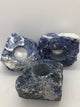 Sodalite Crystal Quartz Candle Holder Geode Rough Crystal Mineral Specimen price per stone - Infinite Treasures, LLC