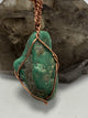 Turquoise Freeform Stone Crystal Copper Wirewrapped Pendant - Infinite Treasures, LLC